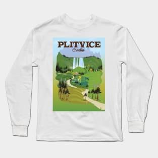 Plitvice Croatia Travel poster Long Sleeve T-Shirt